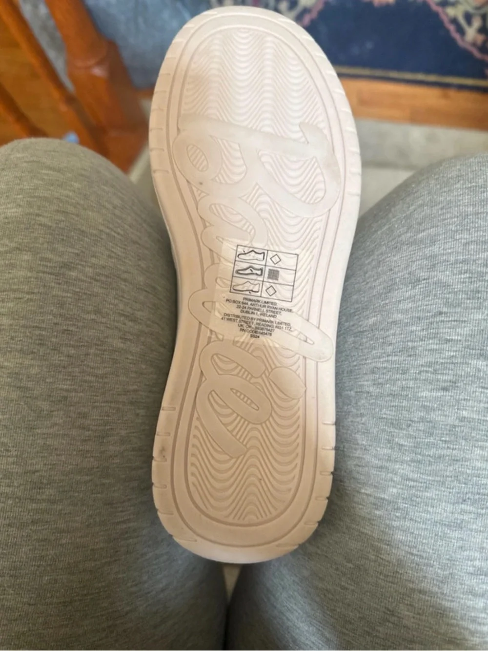 Mattel White and Light Pink Platform Sneakers with Rhinestone Trim custom